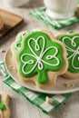 Green Clover St Patricks Day Cookies Royalty Free Stock Photo