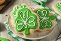 Green Clover St Patricks Day Cookies Royalty Free Stock Photo