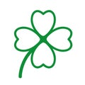 Green cloverleaf isolated on white background Royalty Free Stock Photo