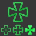 Green cloverleaf symbol icon design set