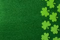 Green Clovers or Shamrocks on Green Background