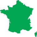 GREEN CMYK color map of FRANCE