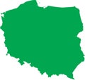 GREEN CMYK color map of POLAND