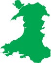 GREEN CMYK color map of WALES