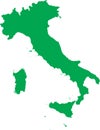 GREEN CMYK color map of ITALY