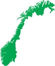 GREEN CMYK color map of NORWAY
