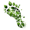 Green co2 footprint made from leaves, carbon emission, climate change and global warming concept, eco friendly lifestyle Royalty Free Stock Photo