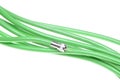 Green coaxial cable with connector