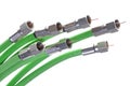 Green coaxial cables tv with connectors