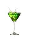 Green cocktail splash Royalty Free Stock Photo