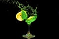 Green cocktail splash Royalty Free Stock Photo