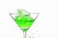 Green cocktail splash on white background Royalty Free Stock Photo