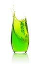 Green cocktail splashing