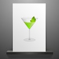 Green cocktail on white