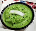 Green coconut chutney in a bowl Royalty Free Stock Photo