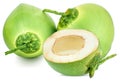 Green coconut isolated on white background Royalty Free Stock Photo