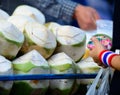 Green coconuts for the drinking