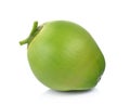 Green coconuts on white background