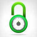 Green code circular padlock design