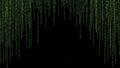 Green Code Rain Background with Binary Data Royalty Free Stock Photo