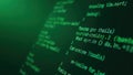 Green Coding Screen, Source Code Lines Royalty Free Stock Photo