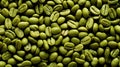 Green coffee bean background, close up of green coffee bean texture Royalty Free Stock Photo