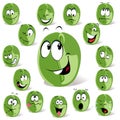 Green coffee bean cartoon Royalty Free Stock Photo