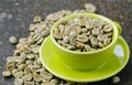 Green coffee beans close-up Royalty Free Stock Photo