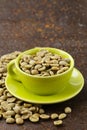 Green coffee beans close-up Royalty Free Stock Photo