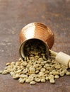 Green coffee beans close-up Royalty Free Stock Photo