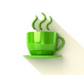 Green coffee cup concept icon 3d illustration