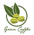 Green coffee label Royalty Free Stock Photo