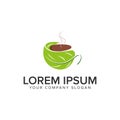 Green coffee logo design concept template