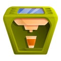 Green coffee machine icon, cartoon style Royalty Free Stock Photo