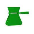 Green Coffee turk icon isolated on transparent background. Coffee cezve.