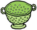 Green colander vector drawing