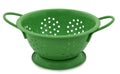 Green Colander On White