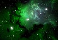 Green cold clouds in the emission nebula