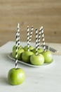 Green color apples prepare for making apple candy Royalty Free Stock Photo