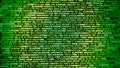 Green color background. Software developer programming code. Abstract computer script