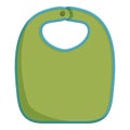 Green color bib icon cartoon vector. Puree feeding kid