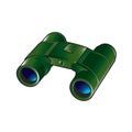 Green color binocular isolated on white back ground