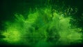 Green color burst colorful smoke explosion fluid particles reflection background