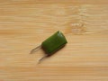 Green color ceramic Capacitor Royalty Free Stock Photo
