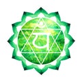 Green color of chakra symbol heart concept, flower floral Royalty Free Stock Photo