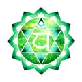 Green color of chakra symbol heart concept, flower floral Royalty Free Stock Photo