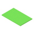 Green color door mat icon isometric vector. Entry clean home