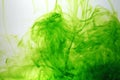 Green Color drops in water background Royalty Free Stock Photo