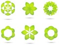 Green color eco spiral icon set for logo. Bio nature green eco vector symbols Royalty Free Stock Photo