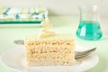 Green color frosting cake Royalty Free Stock Photo